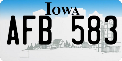 IA license plate AFB583