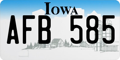 IA license plate AFB585
