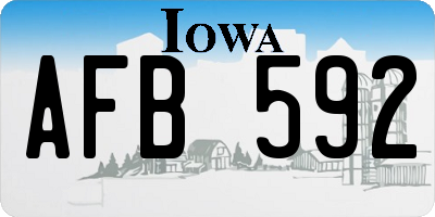 IA license plate AFB592
