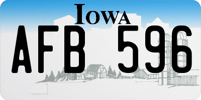 IA license plate AFB596