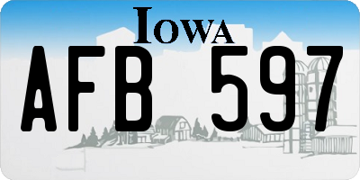 IA license plate AFB597