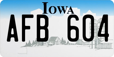 IA license plate AFB604
