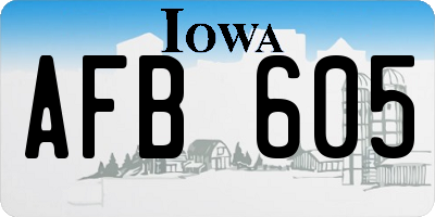 IA license plate AFB605