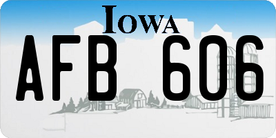 IA license plate AFB606