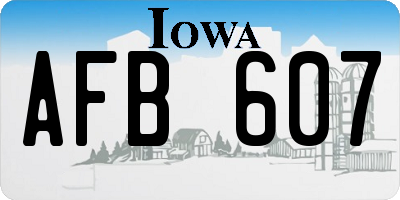 IA license plate AFB607