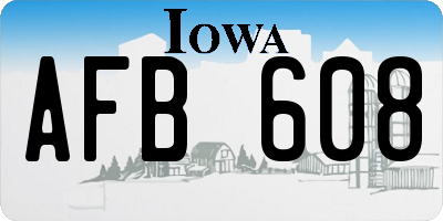 IA license plate AFB608