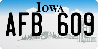 IA license plate AFB609