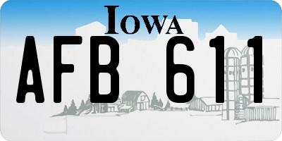 IA license plate AFB611
