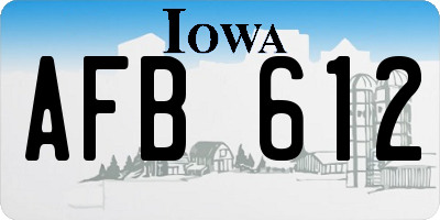 IA license plate AFB612