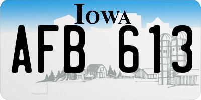 IA license plate AFB613