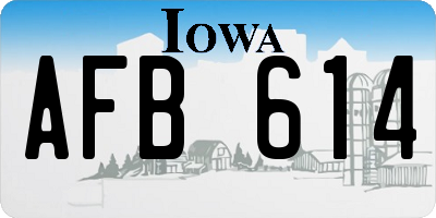 IA license plate AFB614