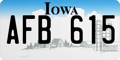 IA license plate AFB615