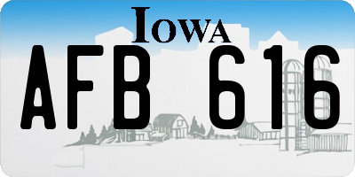 IA license plate AFB616