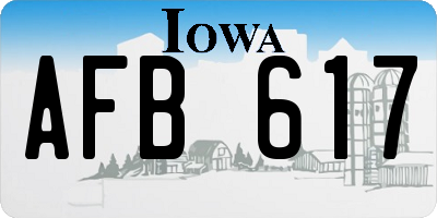 IA license plate AFB617