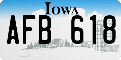 IA license plate AFB618