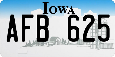 IA license plate AFB625