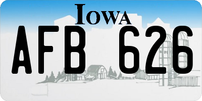IA license plate AFB626