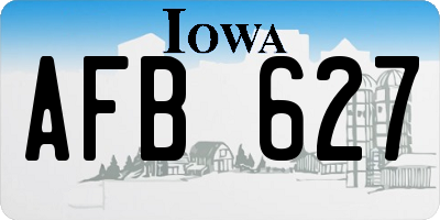 IA license plate AFB627