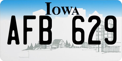 IA license plate AFB629