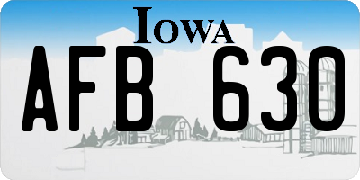 IA license plate AFB630