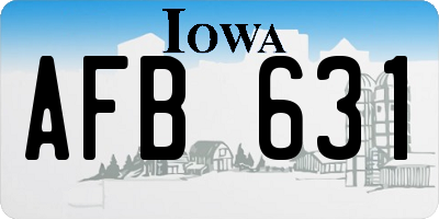 IA license plate AFB631