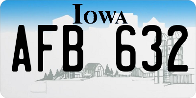 IA license plate AFB632