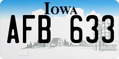 IA license plate AFB633