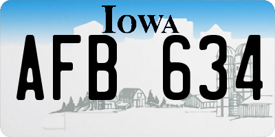 IA license plate AFB634