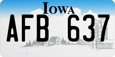 IA license plate AFB637