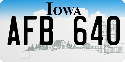 IA license plate AFB640