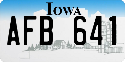 IA license plate AFB641