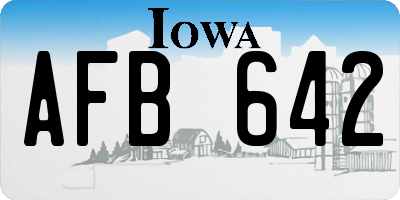 IA license plate AFB642