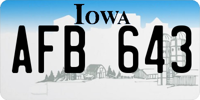 IA license plate AFB643