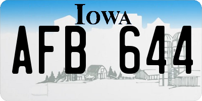 IA license plate AFB644