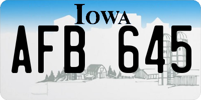 IA license plate AFB645