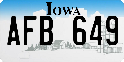 IA license plate AFB649