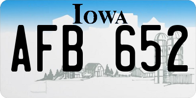 IA license plate AFB652