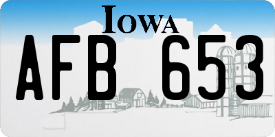 IA license plate AFB653