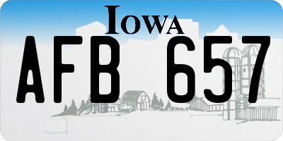IA license plate AFB657