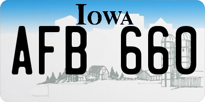 IA license plate AFB660