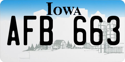 IA license plate AFB663