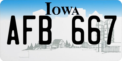 IA license plate AFB667