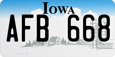 IA license plate AFB668