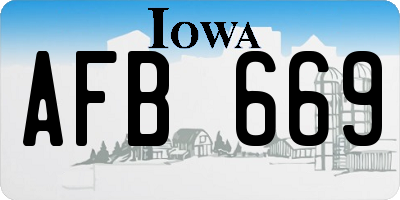 IA license plate AFB669