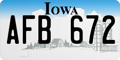 IA license plate AFB672