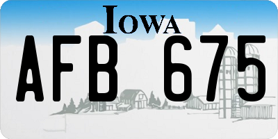 IA license plate AFB675