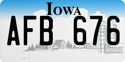 IA license plate AFB676