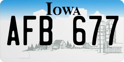 IA license plate AFB677