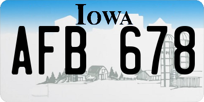 IA license plate AFB678