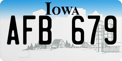 IA license plate AFB679